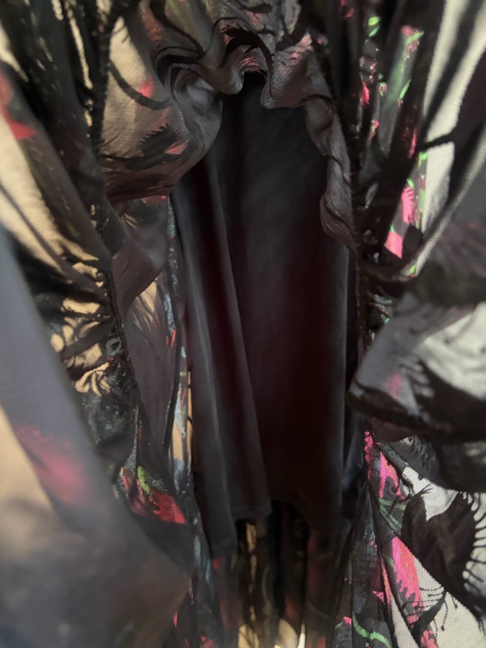 Blackmilk Venus Fly Trap I Eat Flies Floral Bug Midi Midaxi Metallic Mesh Dress - Picture 7 of 12